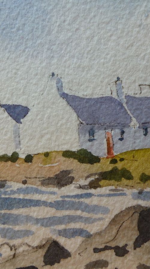 Cottages Bull Wall, Dublin Bay by Maire Flanagan