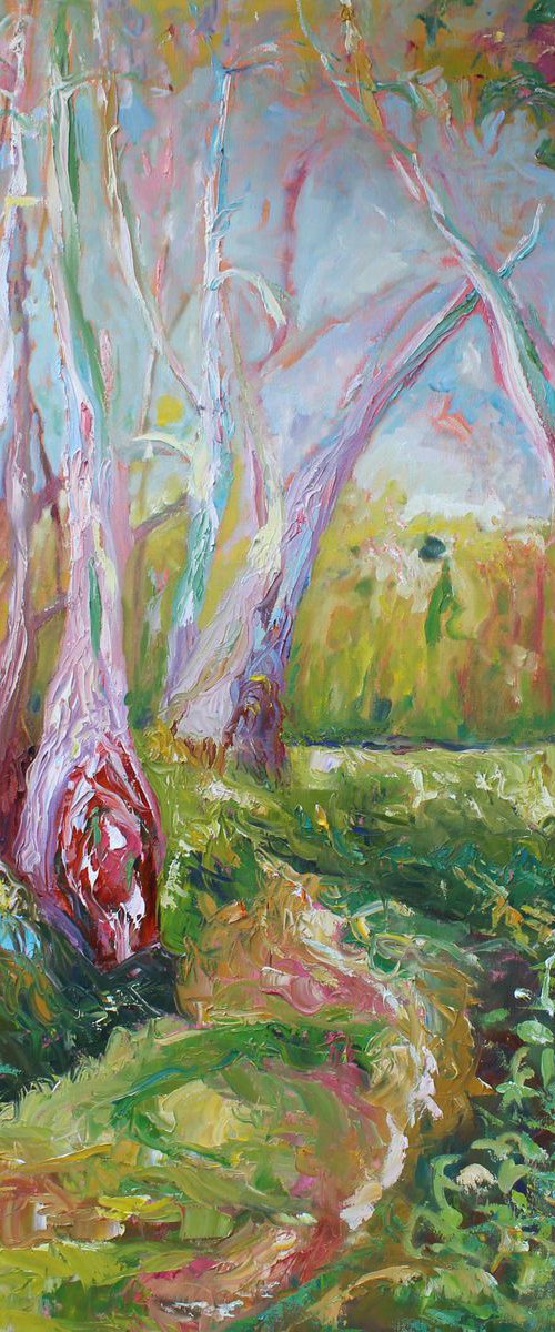 VERY, VERY COLOURFUL GUM TREES by Maureen Finck