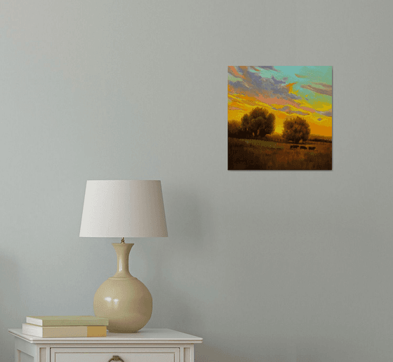 Golden Pasture at Dusk