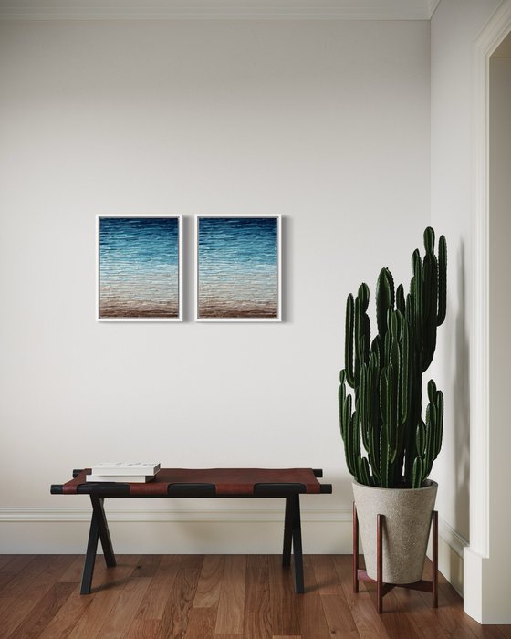 Serenity V diptych -  Framed