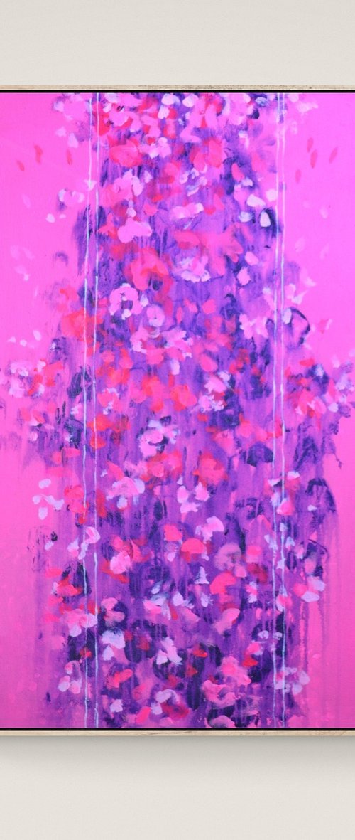 Pink abstract flowers by Gela MIKAVA