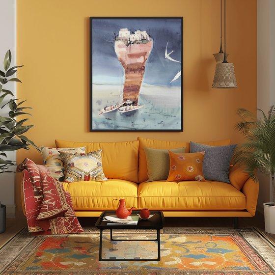 Cliffside Village Rescue, Dreamlike Art