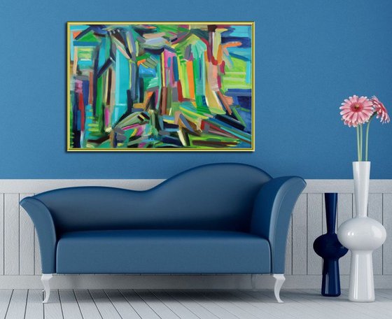 At the end of the corridor 29.1x 43 inches  | Large Abstract Landscape |