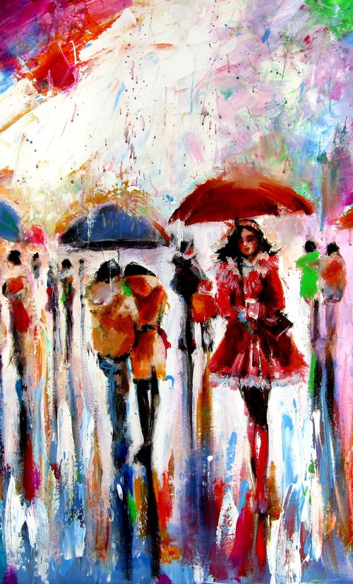 Rain, people and umbrellas II by Kovács Anna Brigitta