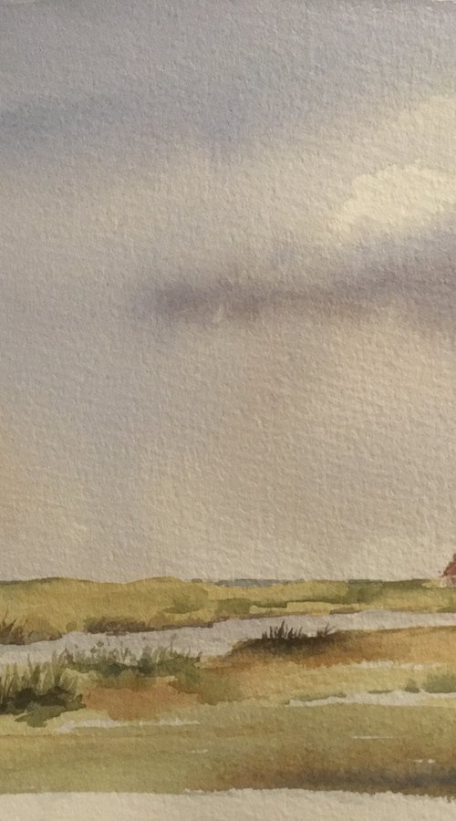 The Watch House on Blakeney Point from Coast Path by Noel Sawyer