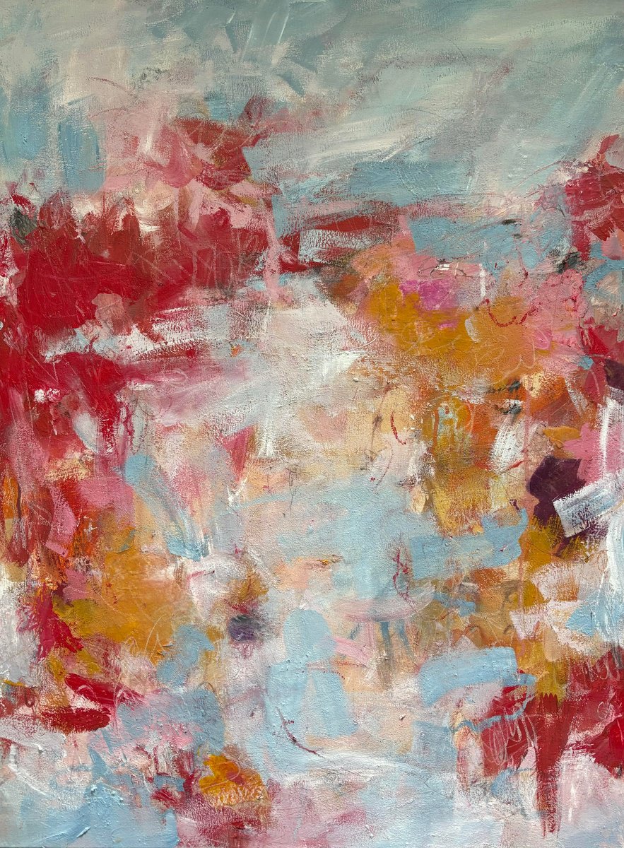 Abstract Acrylic Painting By Angela Dierks, 30 X 40, Into The Playground, Original Artwork