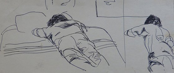 The Sleeper, life sketch - double 30x13 cm