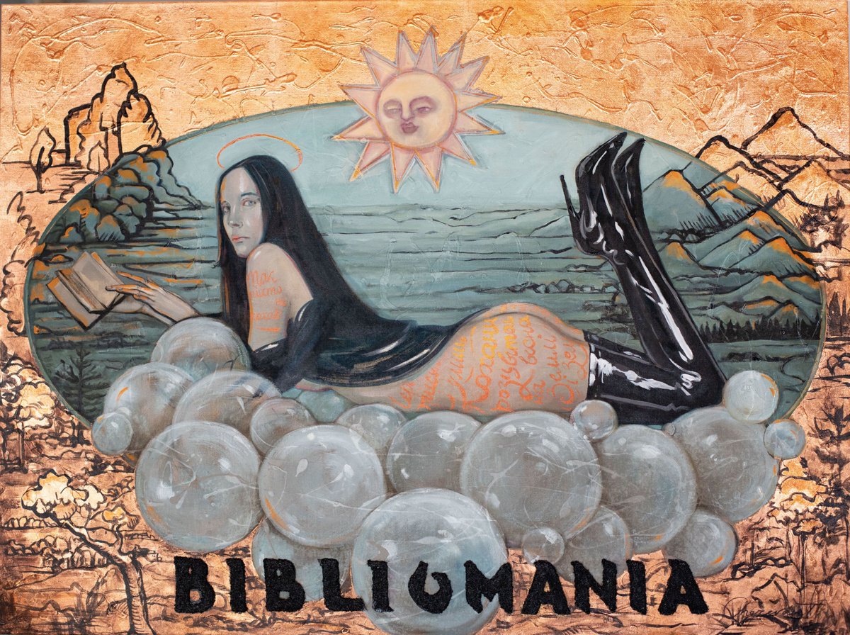 Surrealistic Painting , Bibliomania By Tetiana Cherevan, 47 X 35, Artwork For Sale On Artfinder