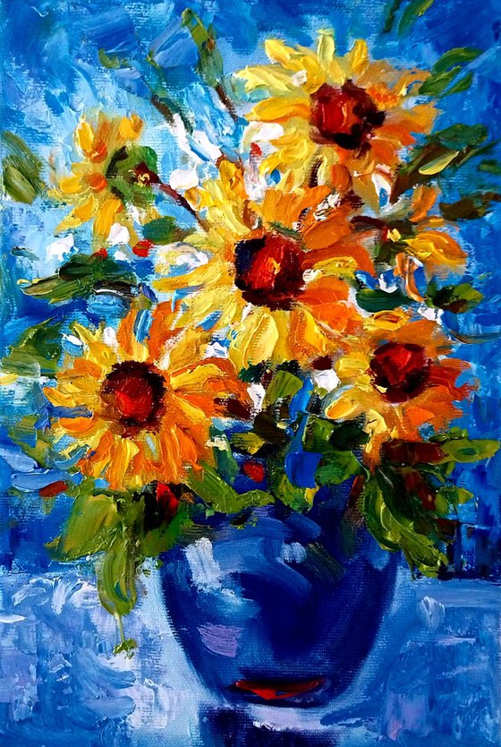 Still life with sunflowers