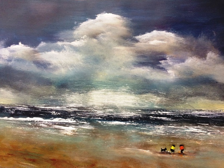 Seascape The Shell Seekers Acrylic On Thick C Artfinder