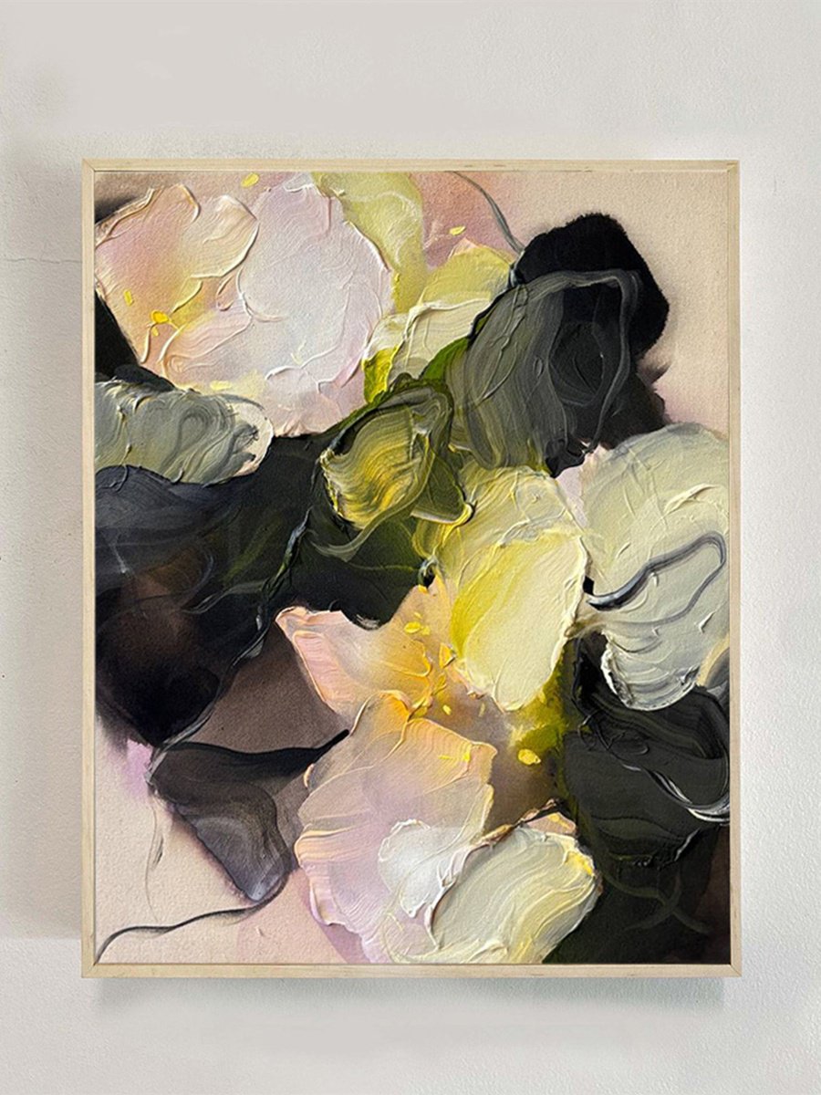 Abstract Acrylic Painting By Anna Maiko, 24 X 29, Glow Beneath, Original Artwork