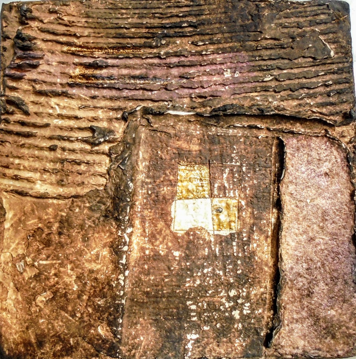 Impressionistic Landscape Relief By Rossitza Trendafilova, 9 X 9", "Impression Vi", Original Artwork