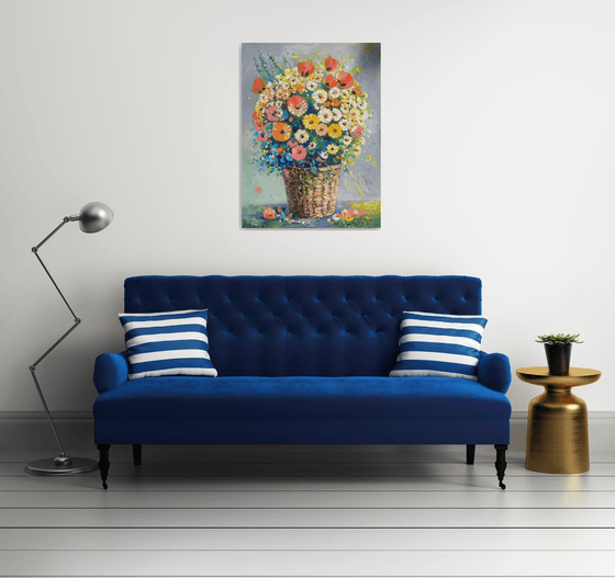 Wildflowers in a Basket