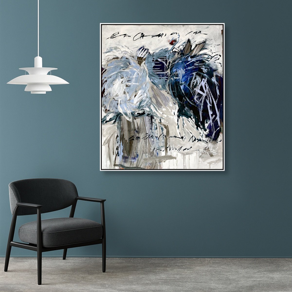 Abstract Acrylic Painting By Jutta Rika Bressem, 39 X 47", Still Life 36, Original Artwork