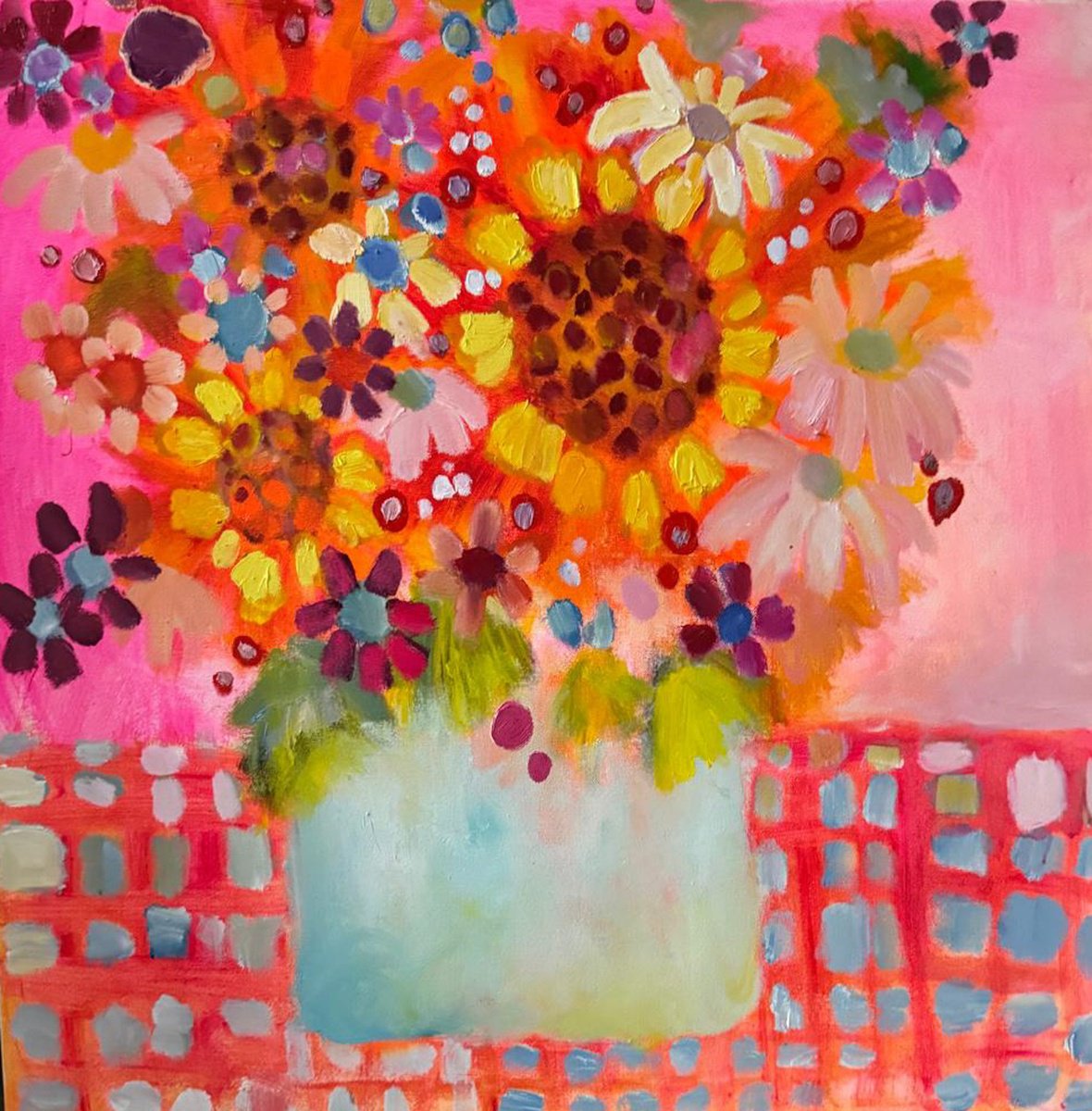 A Vase Of Love By Yvonne Coomber, 31 X 31, Artwork For Sale On Artfinder