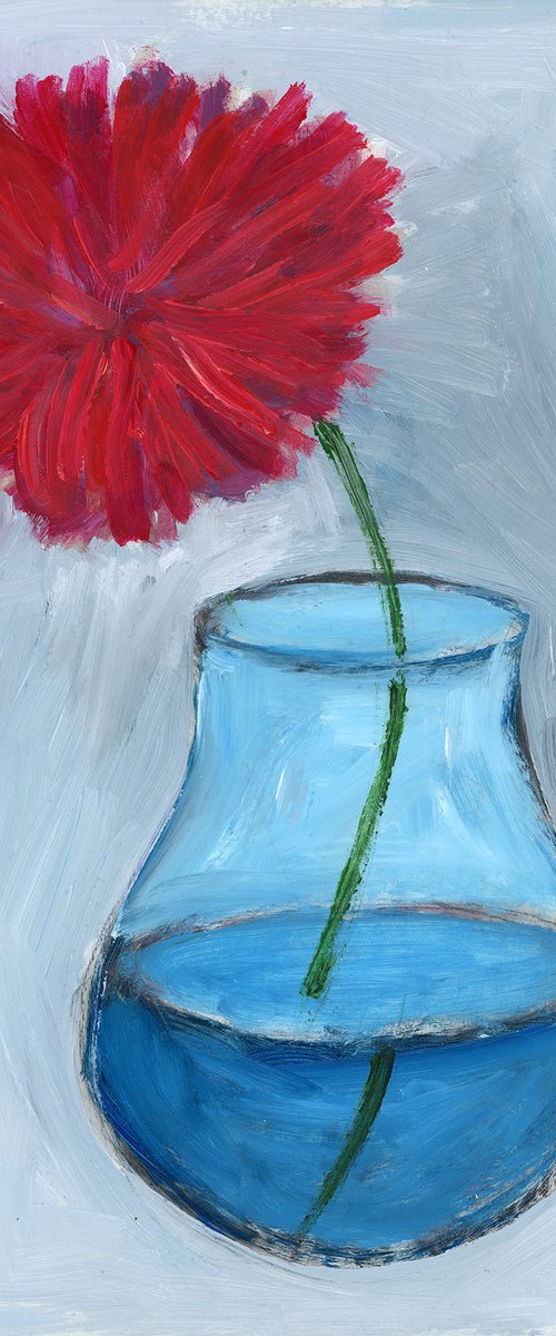 A Red Flower In A Vase by Anton Maliar