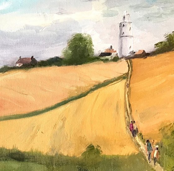 Walking to Joss Bay - an original oil painting