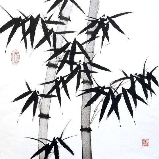A Pair of Black Bamboos