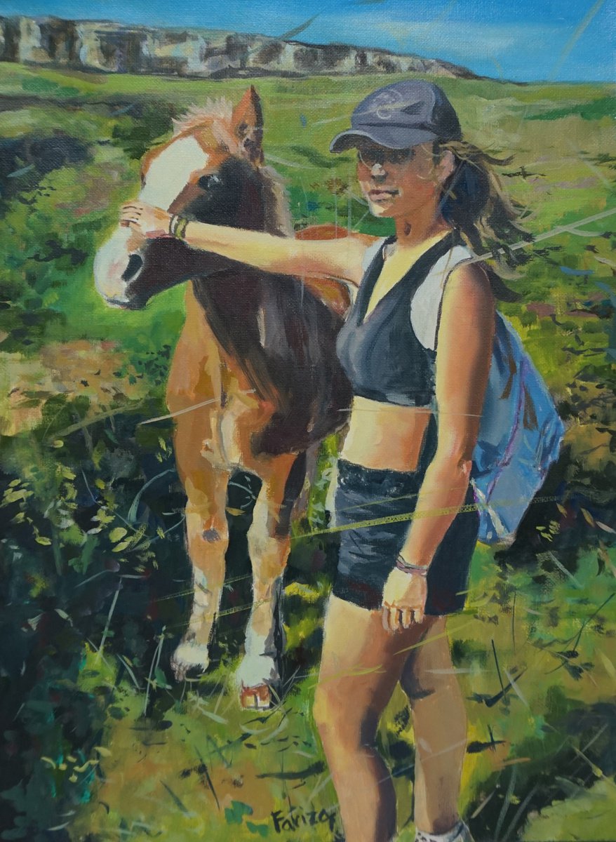 Chica con caballo by Amaya Fernandez Fariza