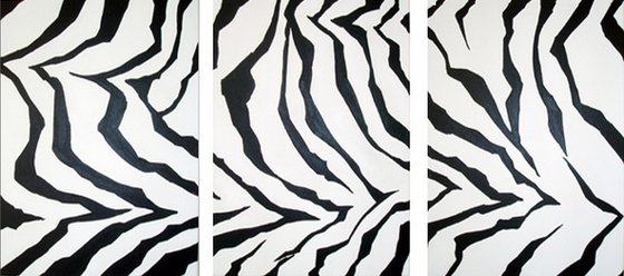 Zebrafied black white animal art painting