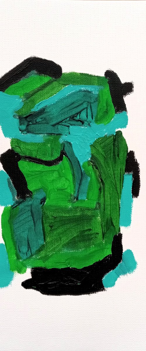 HARMONY N.3 - abstract green  7x9 inch by Stefano Gnoffo