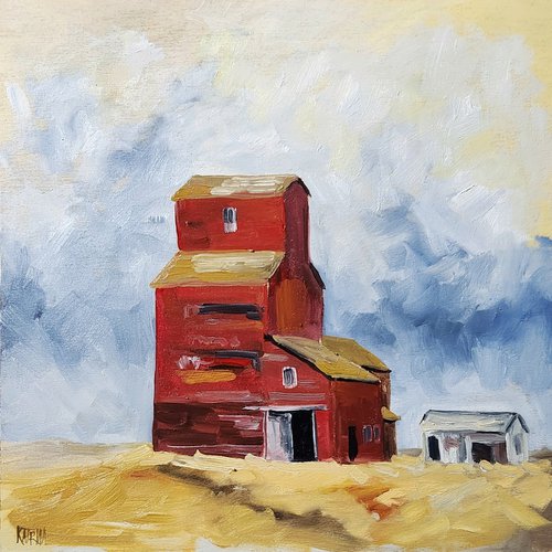 "Northern Grain" - Landscape - Old Buildings by Katrina Case