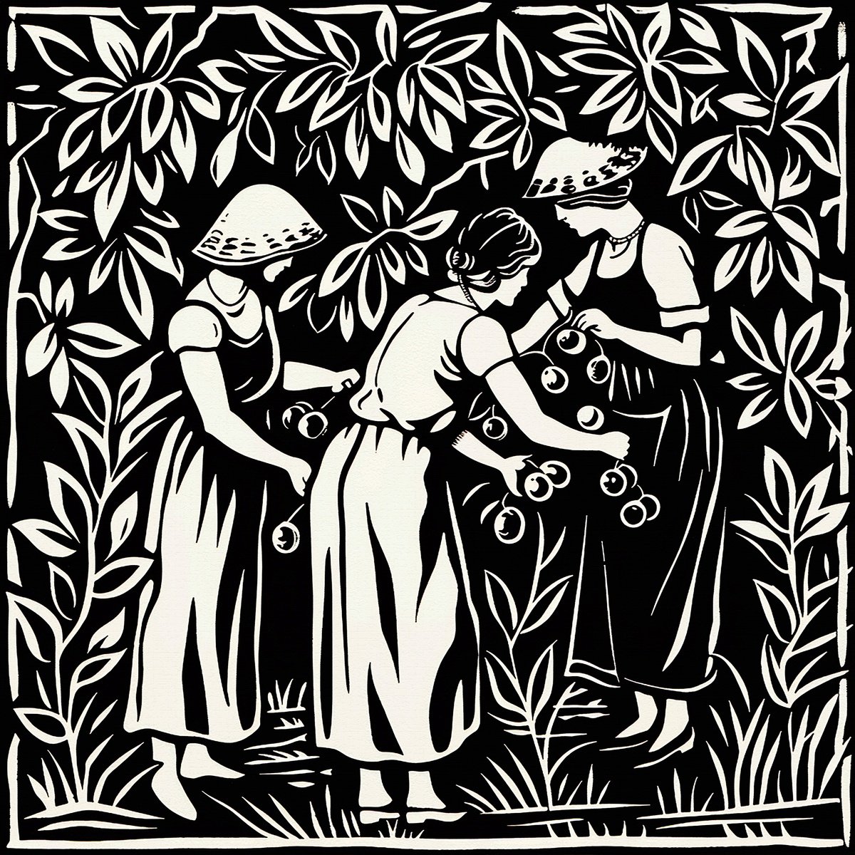 Illustrative Portrait Acrylic Painting By Kosta Morr, 12 X 12", Fruit Collection, Original Artwork