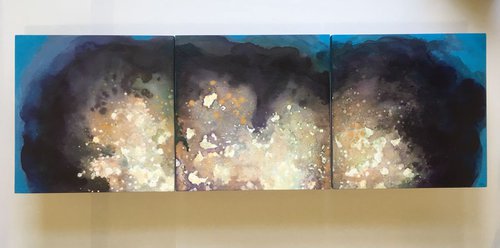 Tide-out from the Chalk Cliffs no.1, 2 and 3 (triptych) by Nichola Campbell