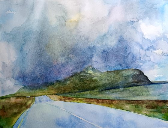 Clouds covering Mount Errigal