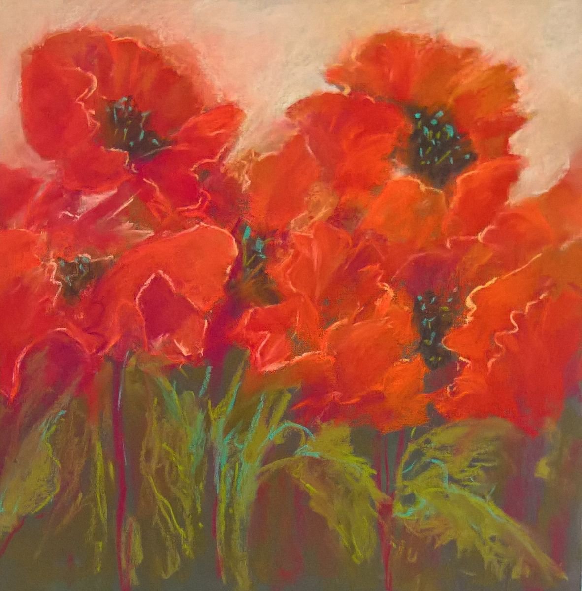 Red Poppies (framed) by Midge