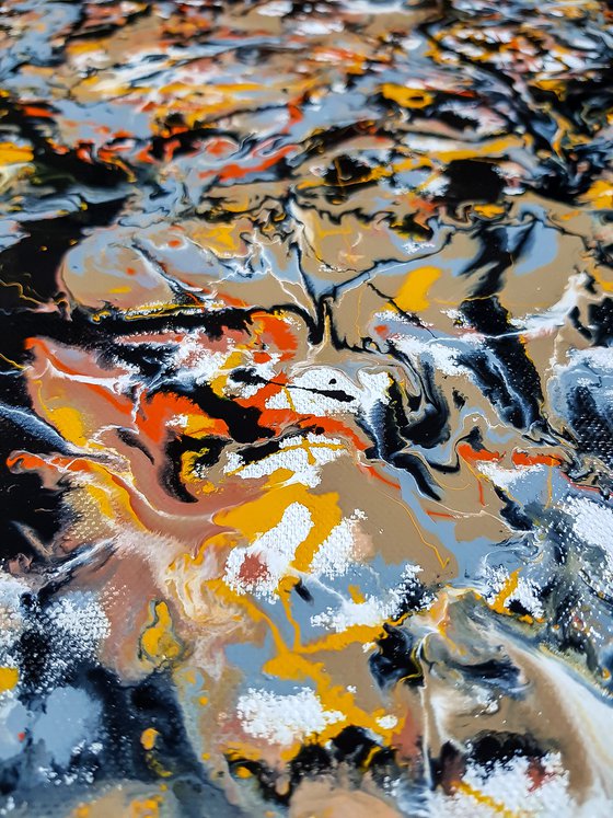 - Reflexion - Abstract expressionism JACKSON POLLOCK style oil, enamel on canvas.