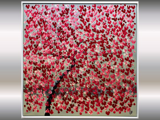 Blooming Dream - acrylic abstract painting, cherry blossoms, nature painting, canvas wall art