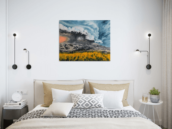 Landscape - Thunderstorms - "Storm Over the Killdeer Mountains"