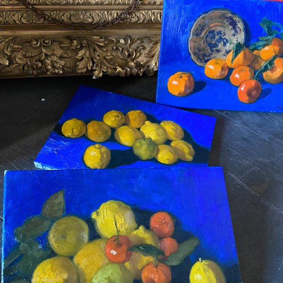Still life with lemons and tangerines
