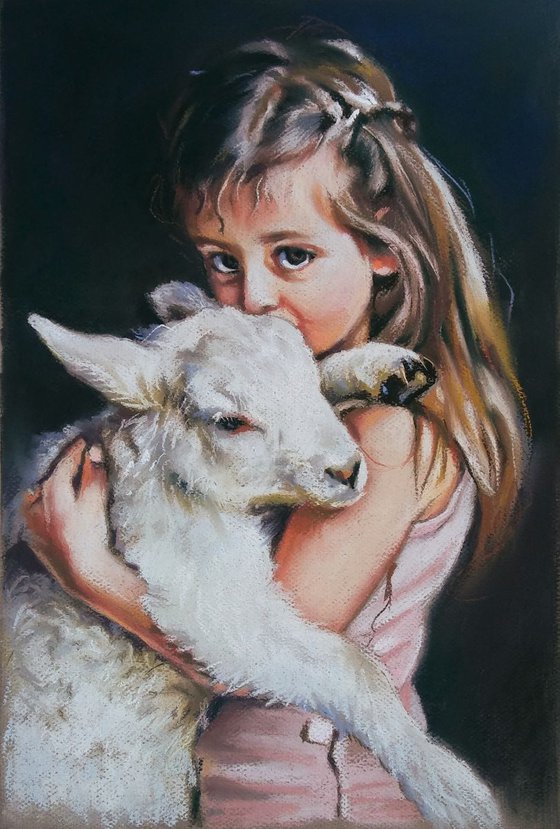 Girl with a lamb