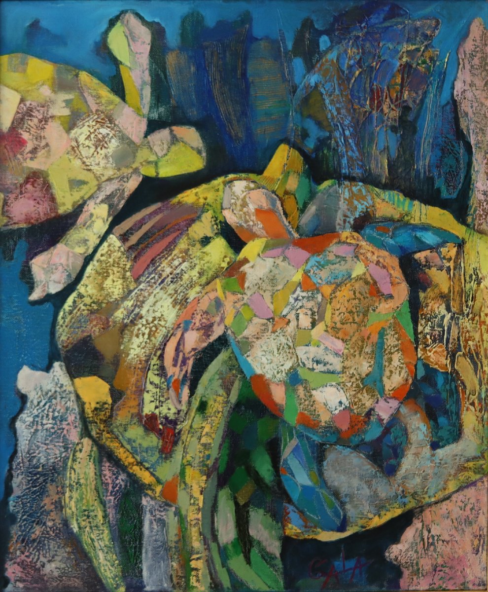 Expressive Oil Painting , Turtles By Galya Koleva, 19 X 22, Artwork For Sale On Artfinder