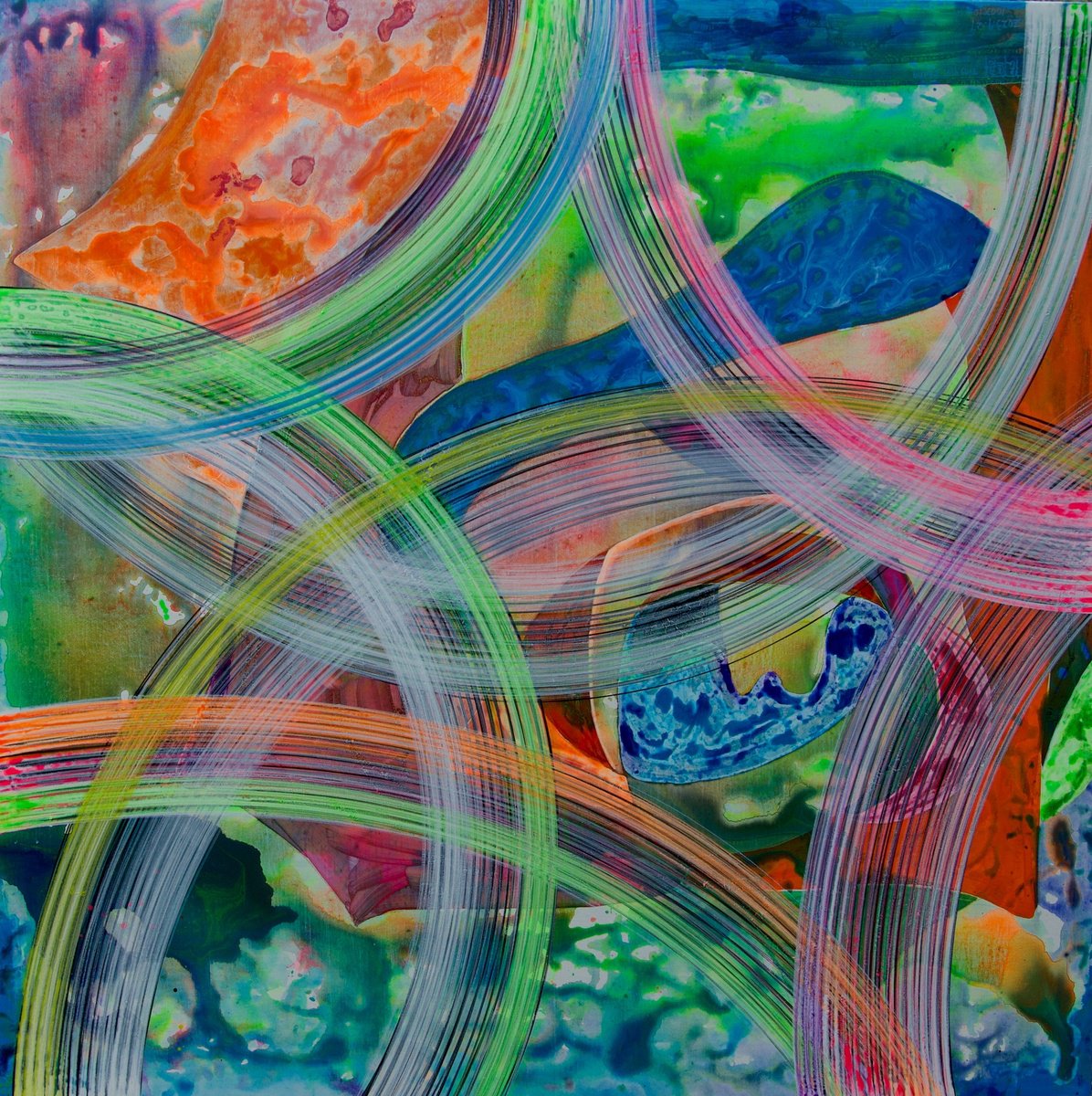 Abstract Acrylic Painting By Tingqun Zhang, 39 X 39", 2023.9.27, Original Artwork