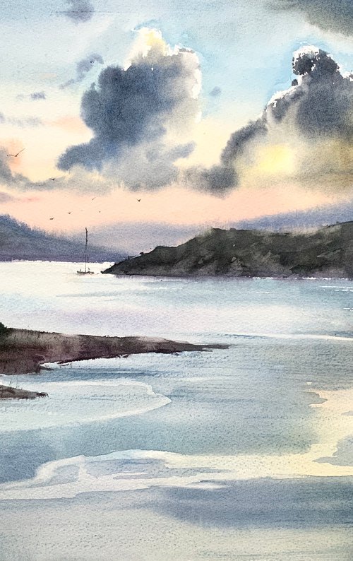 Pre-Sunset River by Eugenia Gorbacheva