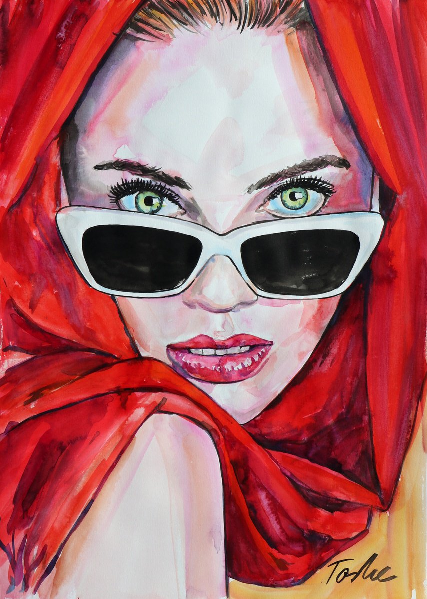 Emerald eyes/ 50x70cm by Tashe