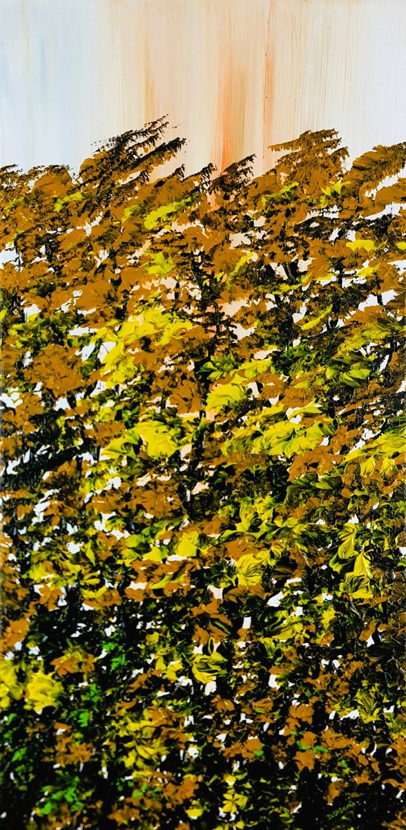 Daniel Urbaník | Original Acrylic Painting | Autumn Trees 1 | 30 X 60Cm | Artwork For Sale On Artfinder