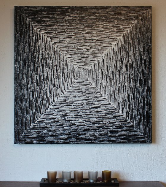 Large Square Black and White Gradient