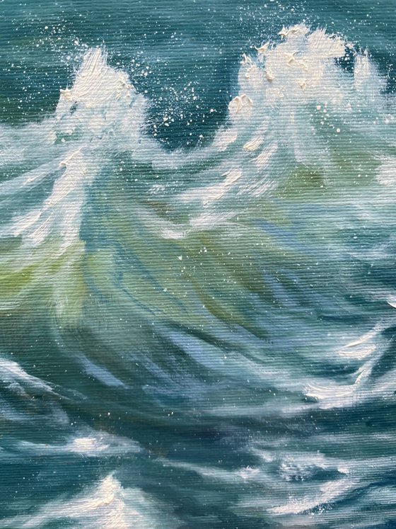 Wave Oil Painting with mount # 1