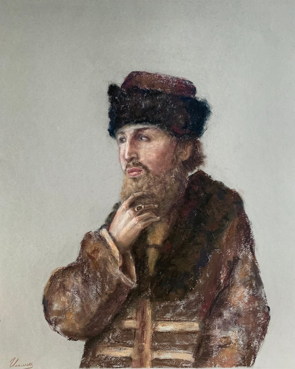 RUSSIAN PRINCE - Pastel drawing on paper, original gift, historical portrait, man, prince by Tatsiana Ilyina