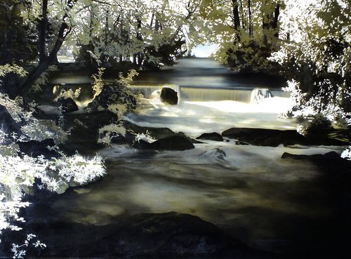 MICHAEL B. SKY, "BLACK WATER", 2009/2019, OIL ON CANVAS, PHOTOREALISM, ORIGINAL, ONE OF A KIND, ORIGINAL OIL PAINTINGS by Michael B. Sky