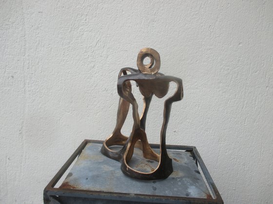 friends or couple - the dance - unique  expressive bronze