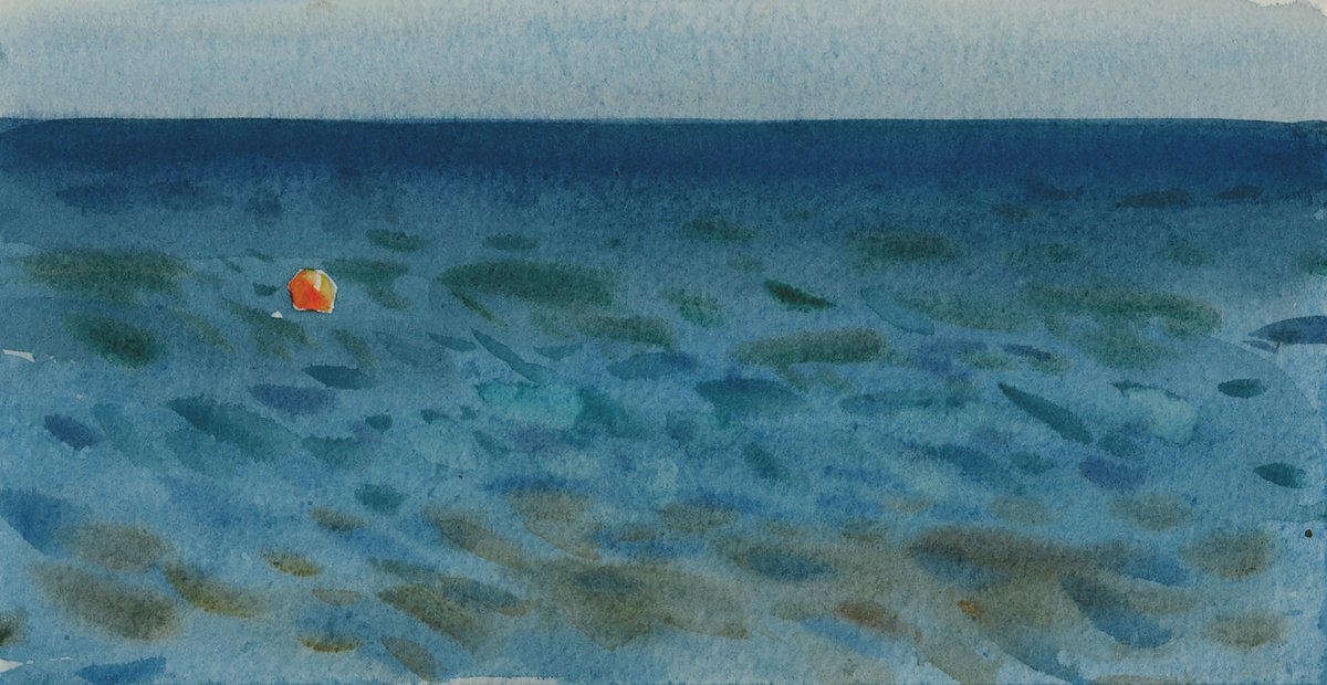 Impressionistic Watercolour , The Black Sea - Watercolour By Anastasia Borodina, 9 X 5, Artwork For Sale On Artfinder