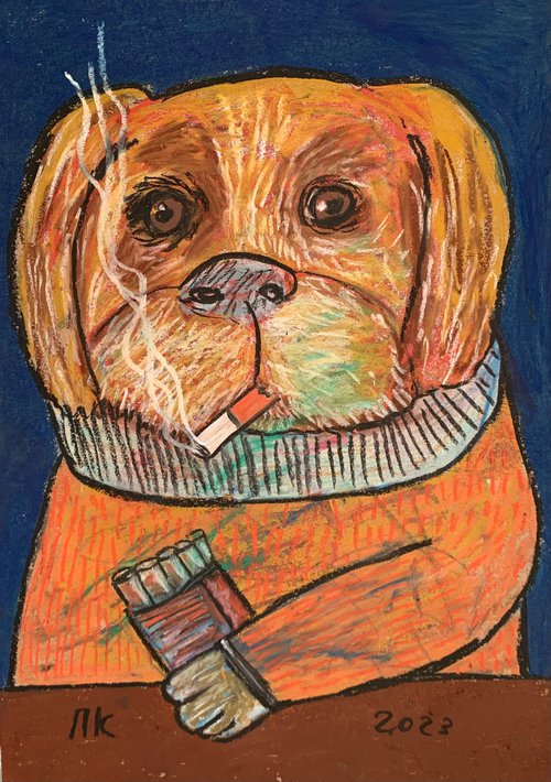 Smoking dog #83 by Pavel Kuragin
