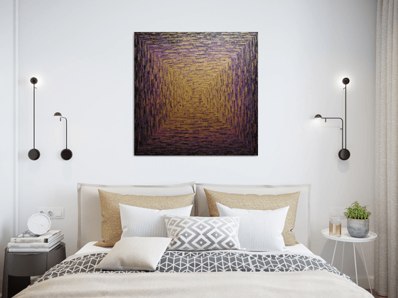 Large gold pink purple square gradient