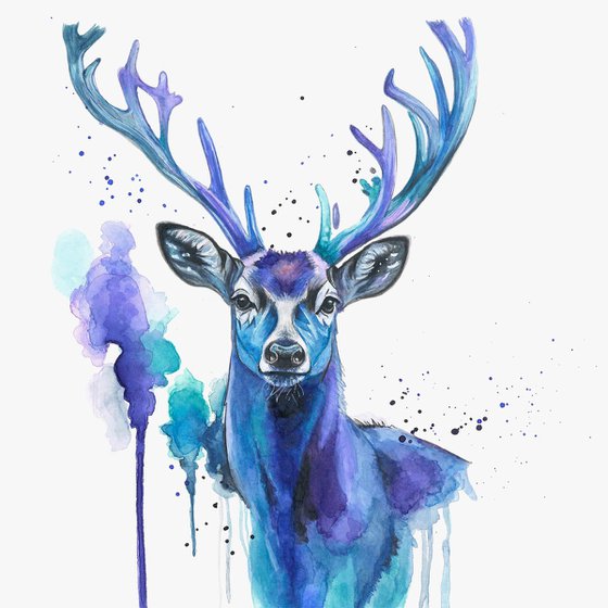 Colourful Deer Painting