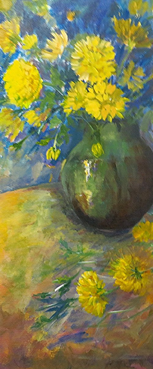 Yellow Chrysanthemums by Maureen Greenwood